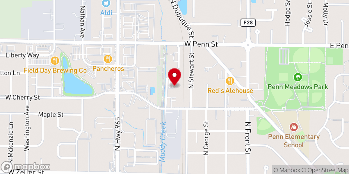 Map showing location of St. Silas Lutheran Church - LCMS