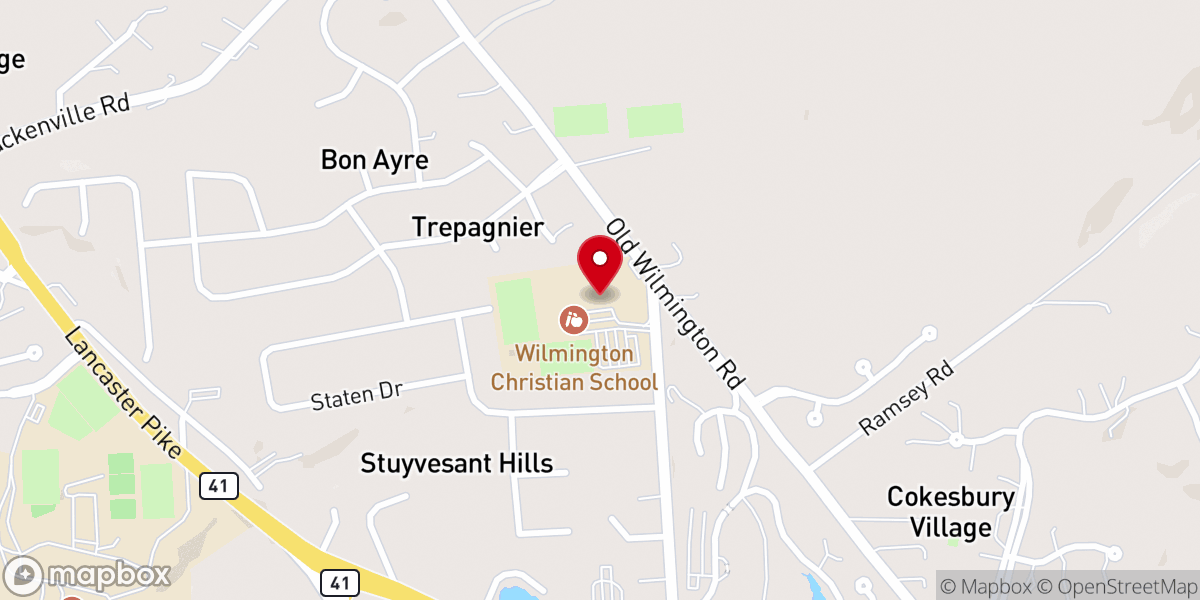 Map showing location of Wilmington Christian School