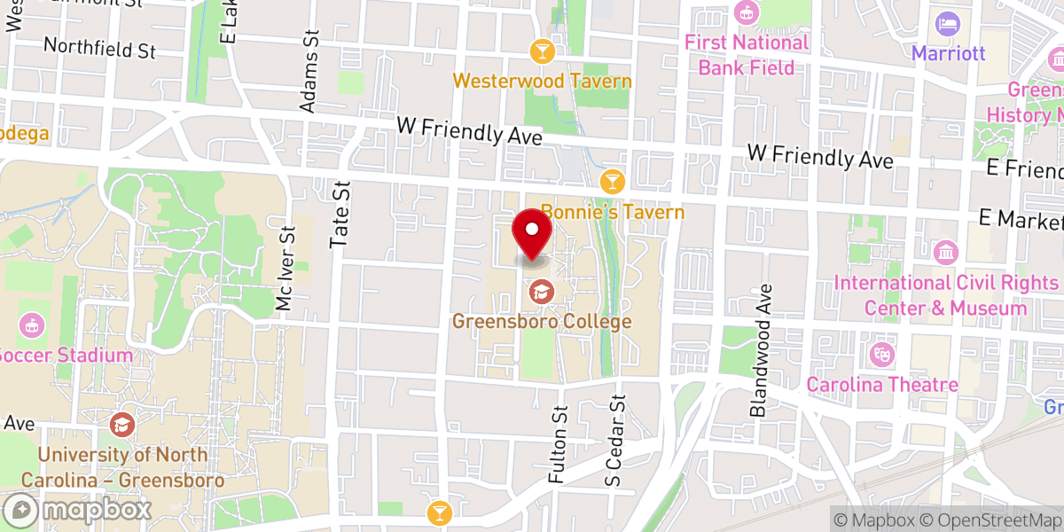 Map showing location of Finch Memorial Chapel