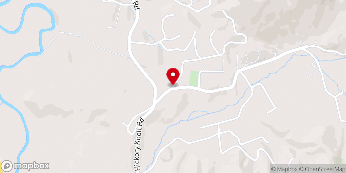 Map showing location of Hickory Knoll Church