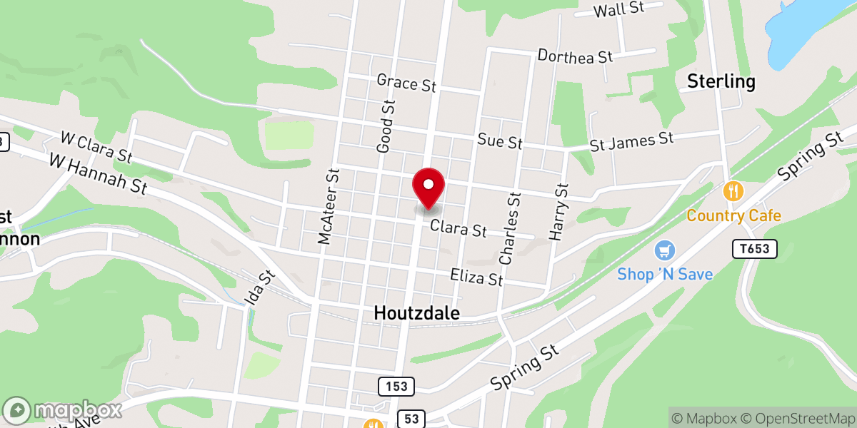 Map showing location of T.S.F. Church