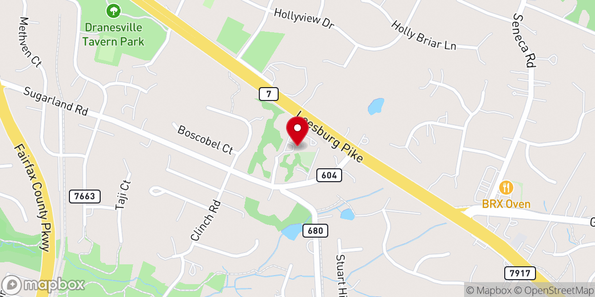 Map showing location of Dranesville United Methodist Church
