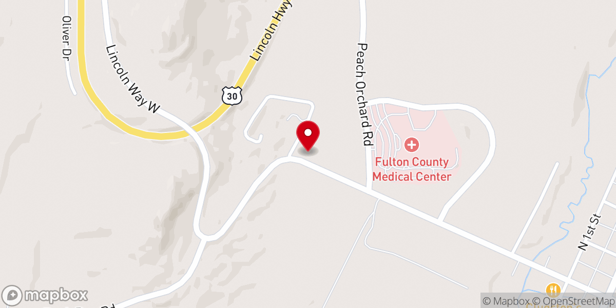 Map showing location of Mountain View Mennonite Church