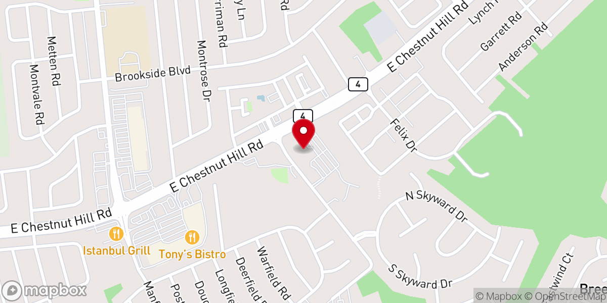 Map showing location of Holy Family Catholic Church