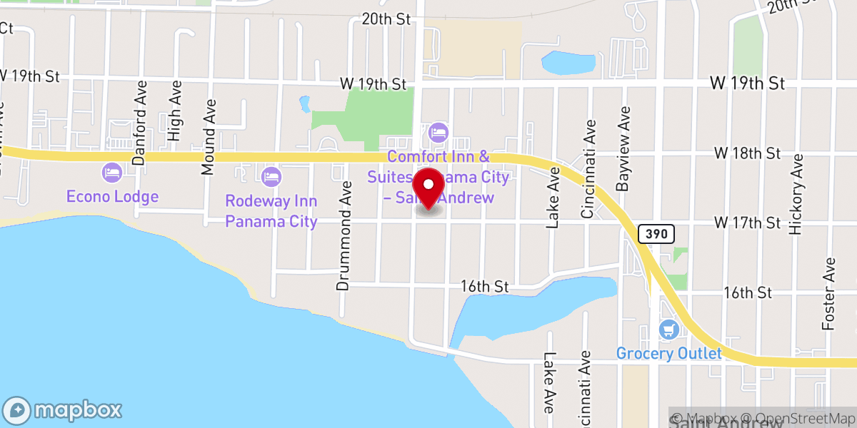 Map showing location of First Church of the Nazarene