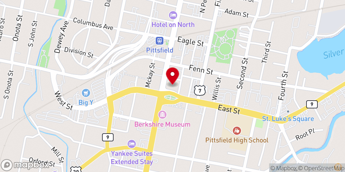 Map showing location of First Church of Christ Congregational