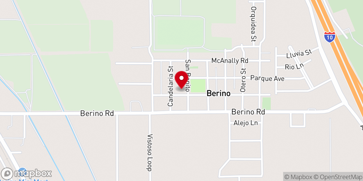 Map showing location of Immaculate Conception Mission