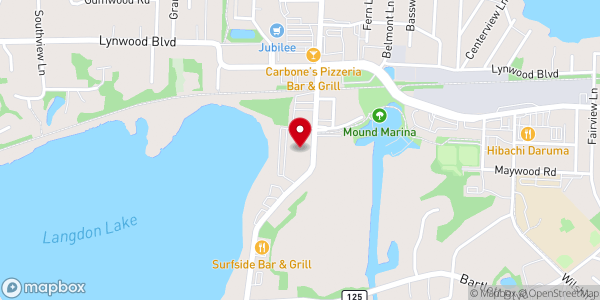 Map showing location of Our Lady of the Lake Catholic Church