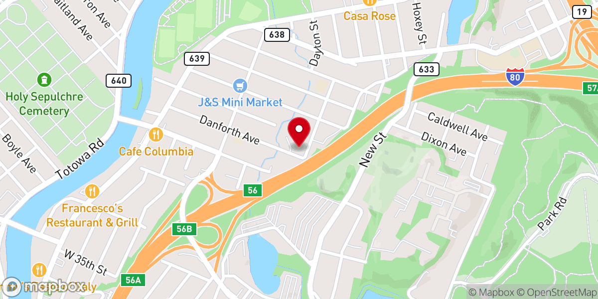 Map showing location of Saint Bonaventure's Roman Catholic Church