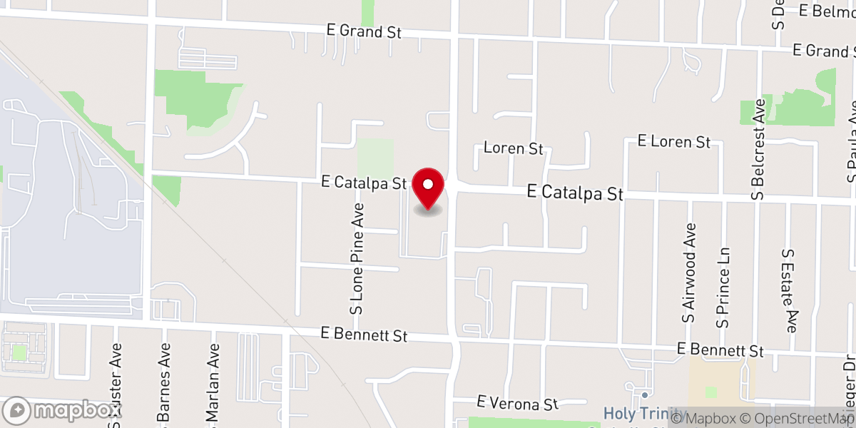 Map showing location of Cherry Street Baptist Church