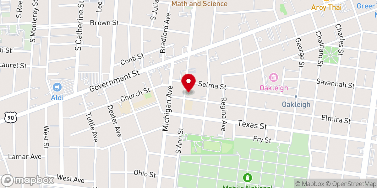 Map showing location of St. Joan of Arc Catholic Church