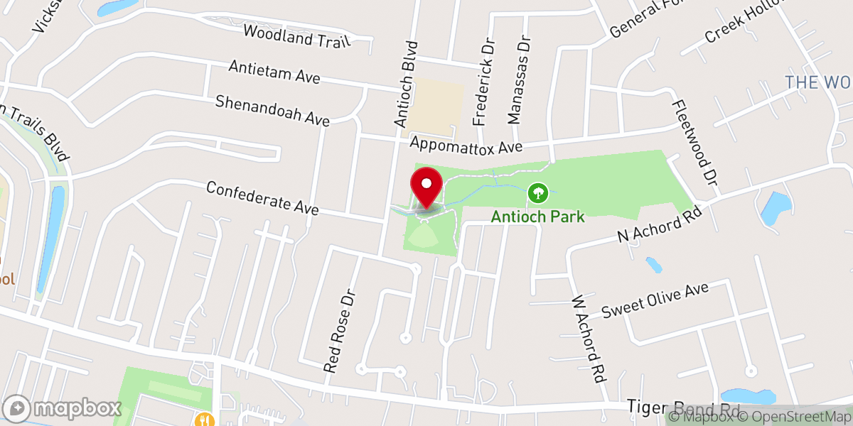 Map showing location of Antioch Boulevard Park