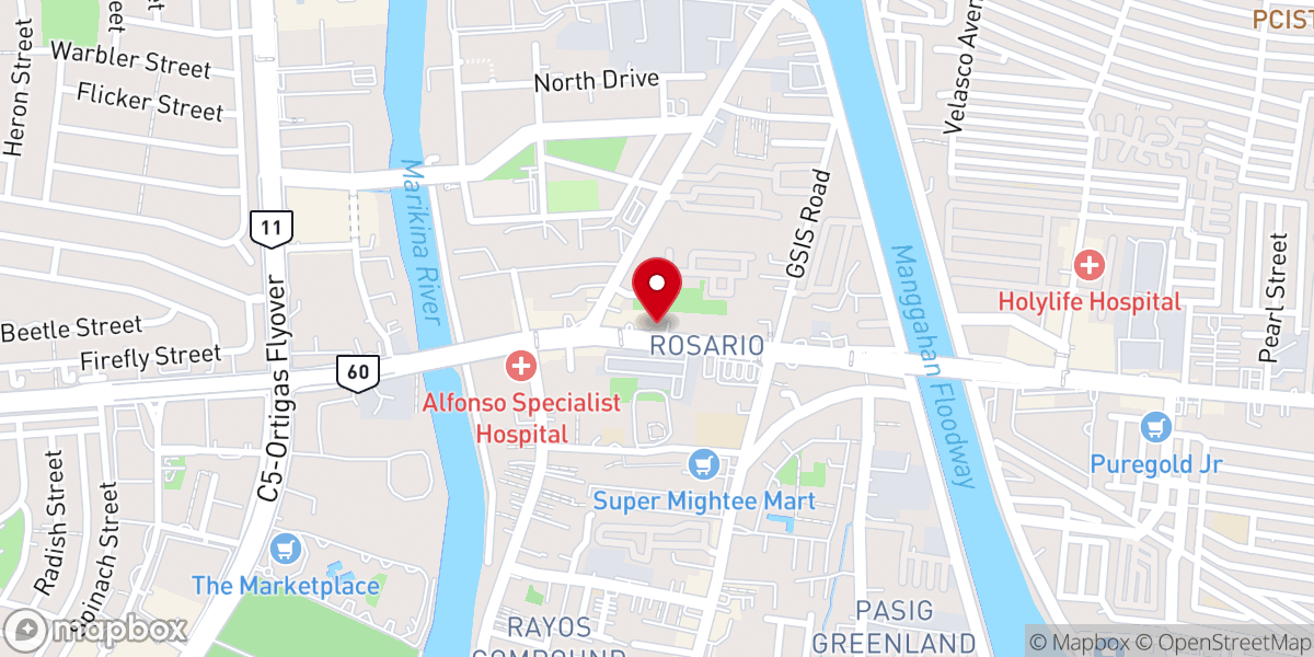 Map showing location of Sto. Rosario de Pasig Parish Church - Rosario, Pasig City (Diocese of Pasig)