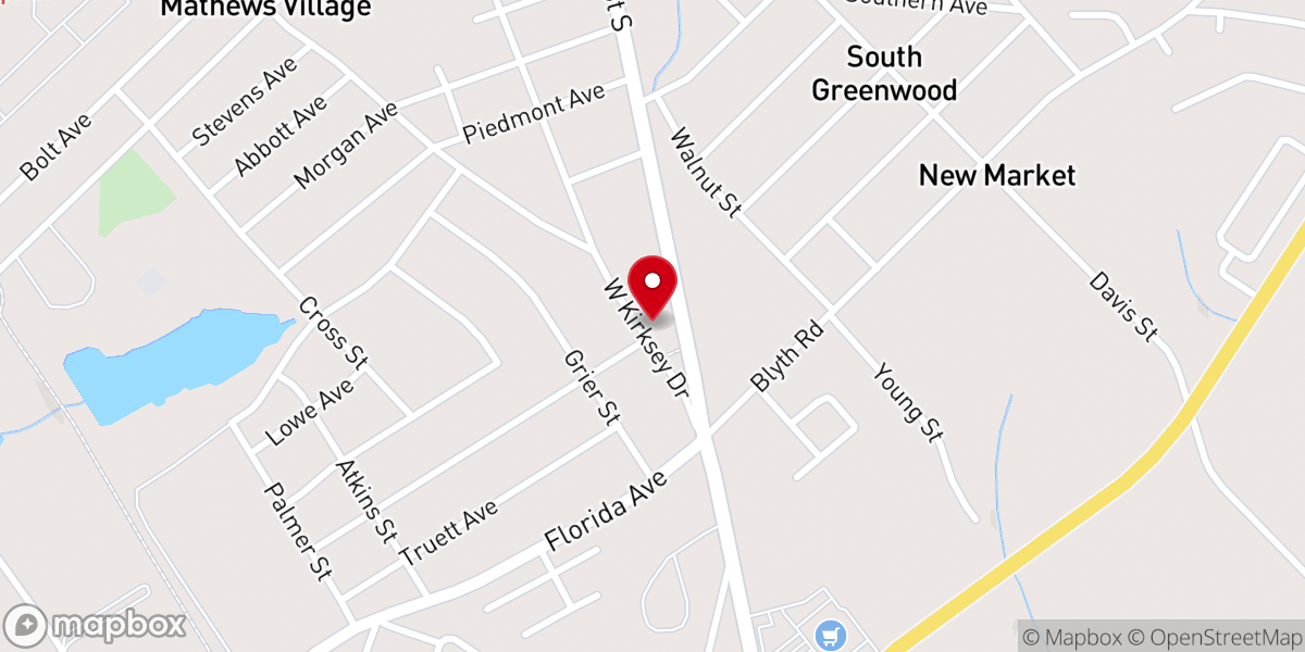 Map showing location of Callie Self Memorial Baptist Church