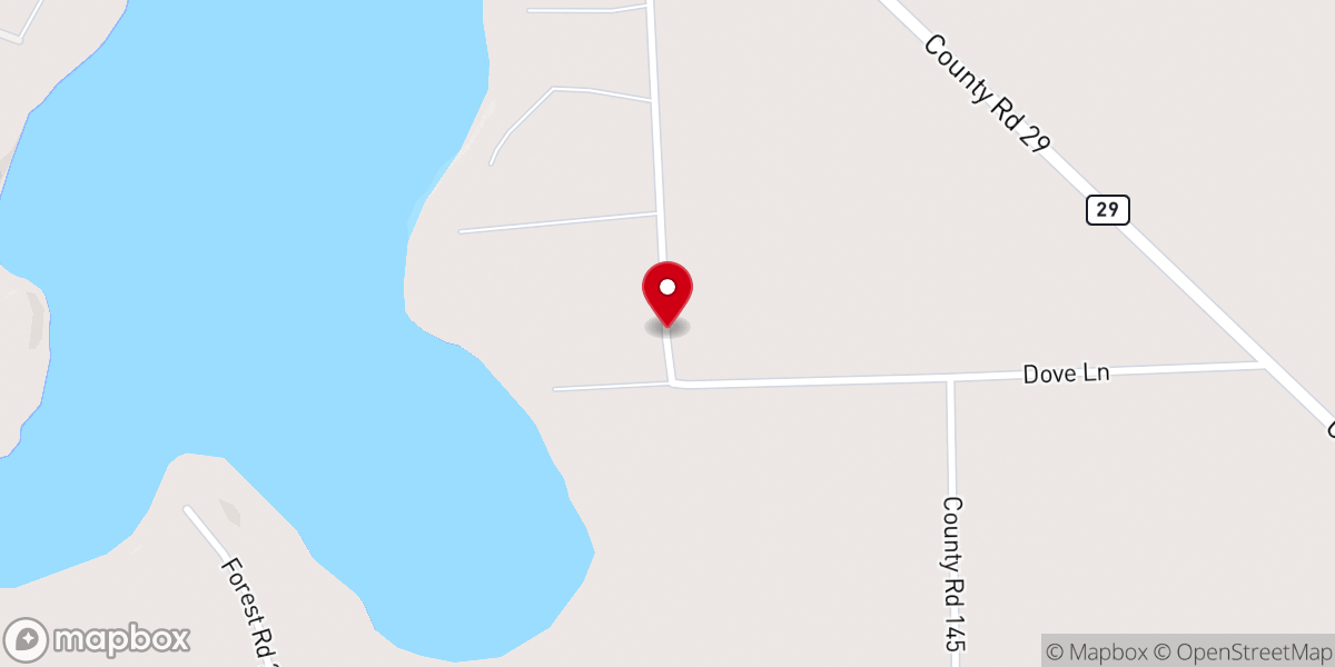 Map showing location of Dora Lake Alliance Church