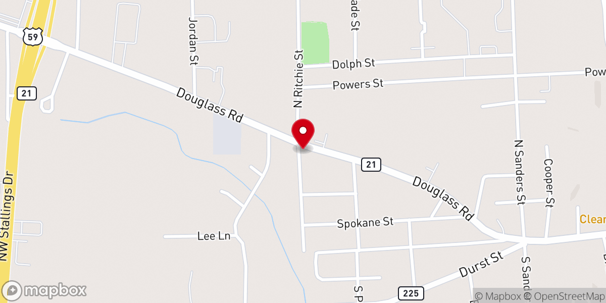 Map showing location of High Praise Tabernacle
