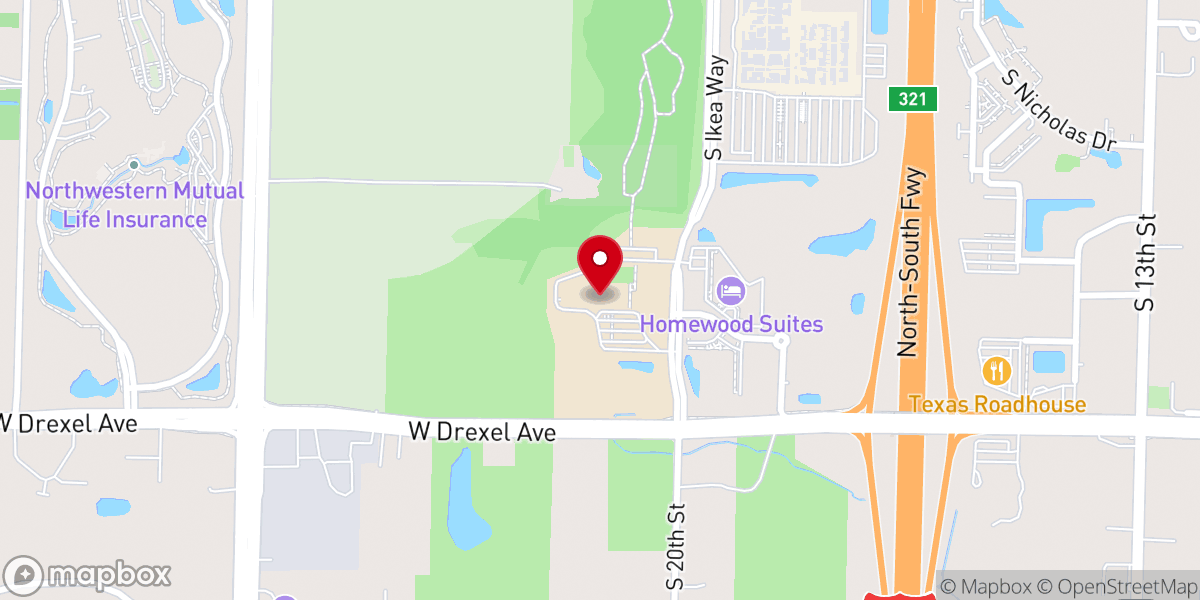 Map showing location of The Ridge Community Church | Oak Creek-Franklin Campus