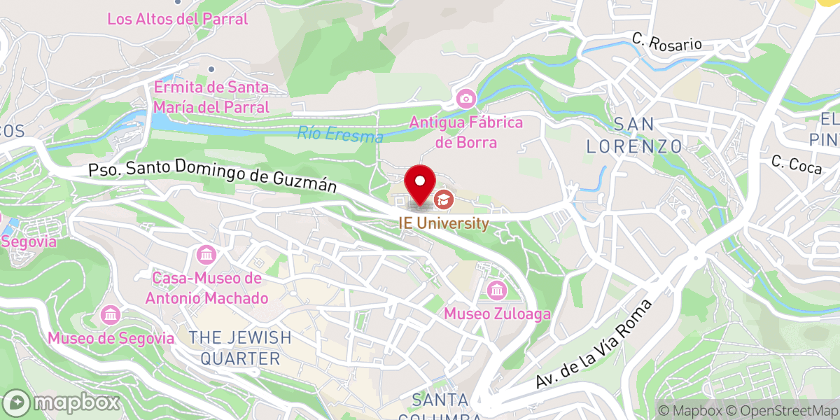 Map showing location of Iglesia de Santa Cruz La Real