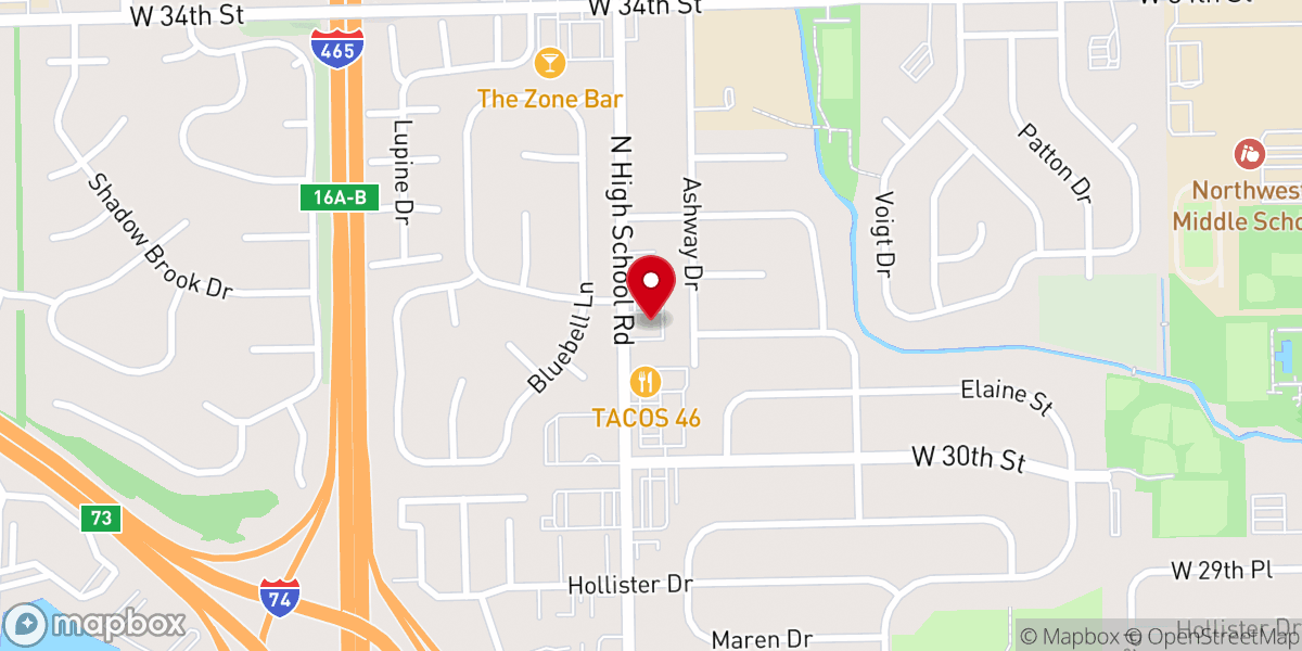 Map showing location of High School Road Church of Christ