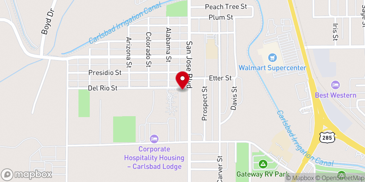 Map showing location of Church of Dios Vivo
