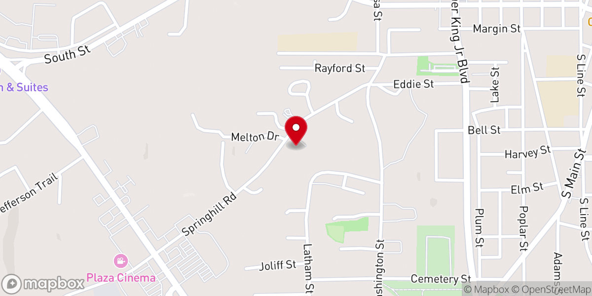 Map showing location of Greater Powell Chapel