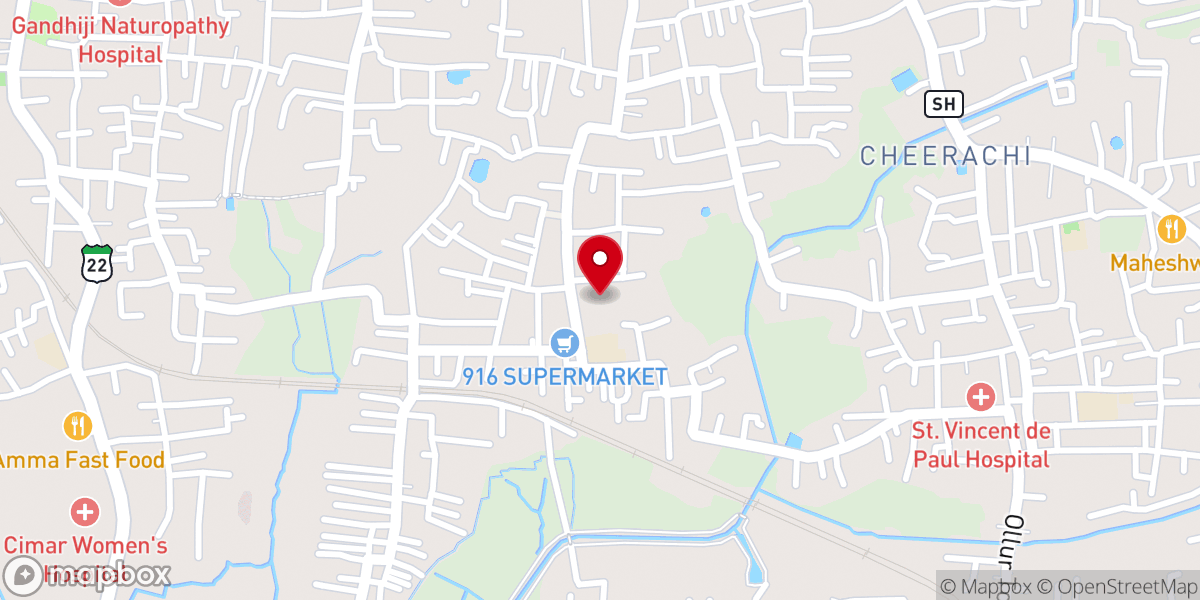 Map showing location of Vijayamatha Church Chiyyaram