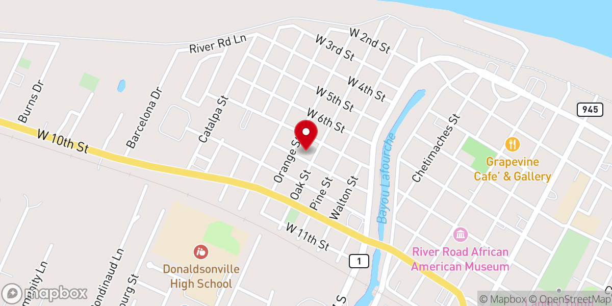 Map showing location of Calvary Outreach Tabernacle