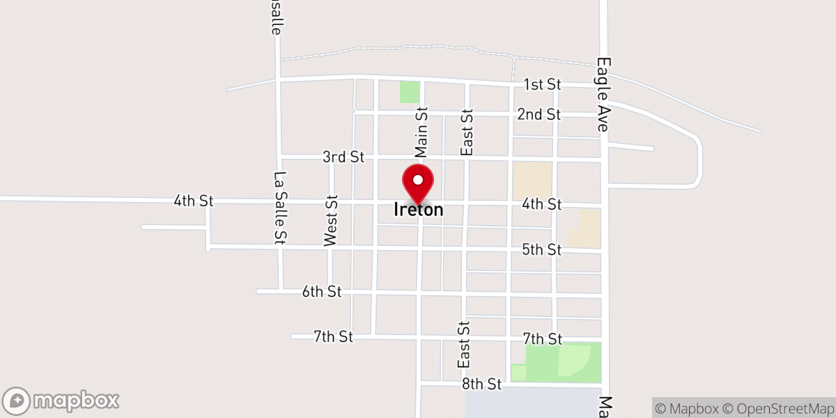 Map showing location of Ireton