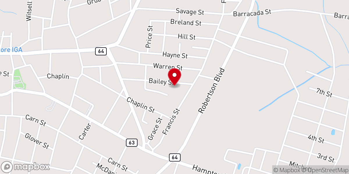 Map showing location of Pentecostals of Walterboro
