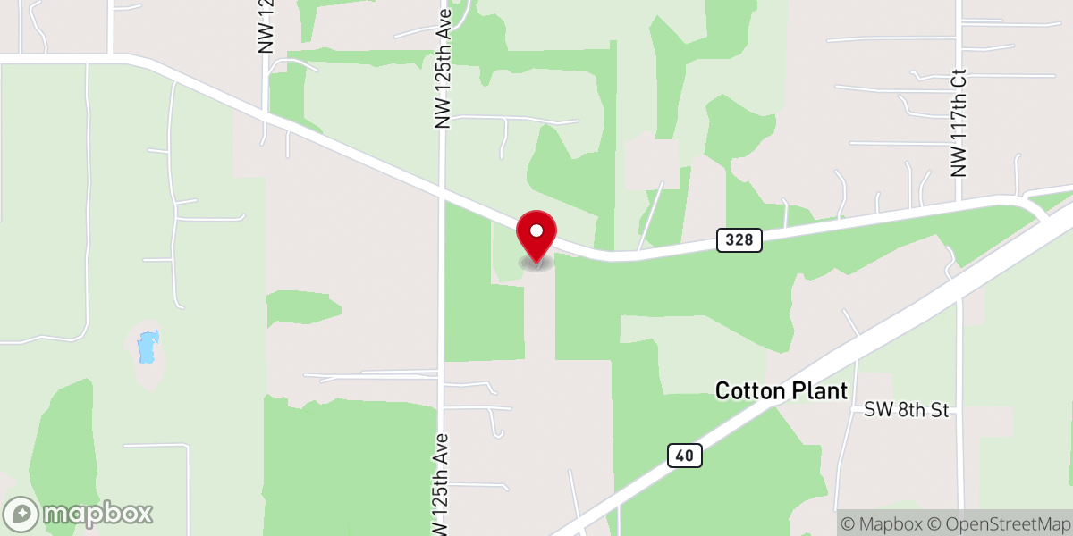 Map showing location of St Johns Church of Cotton Plant