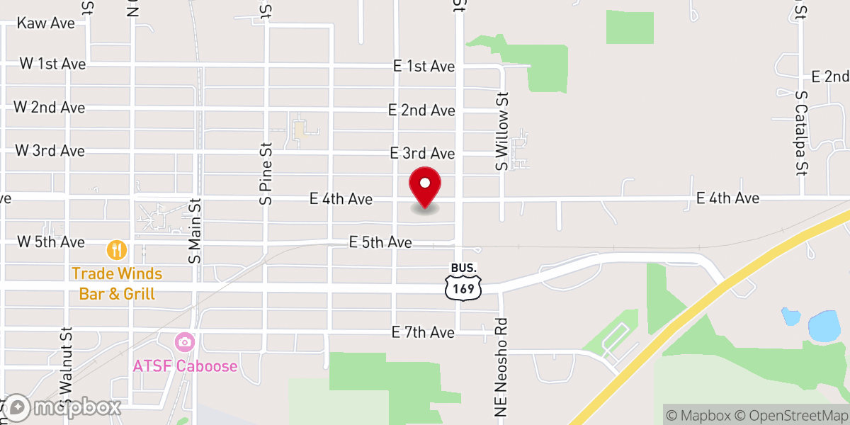 Map showing location of Holy Angels & St. John the Baptist