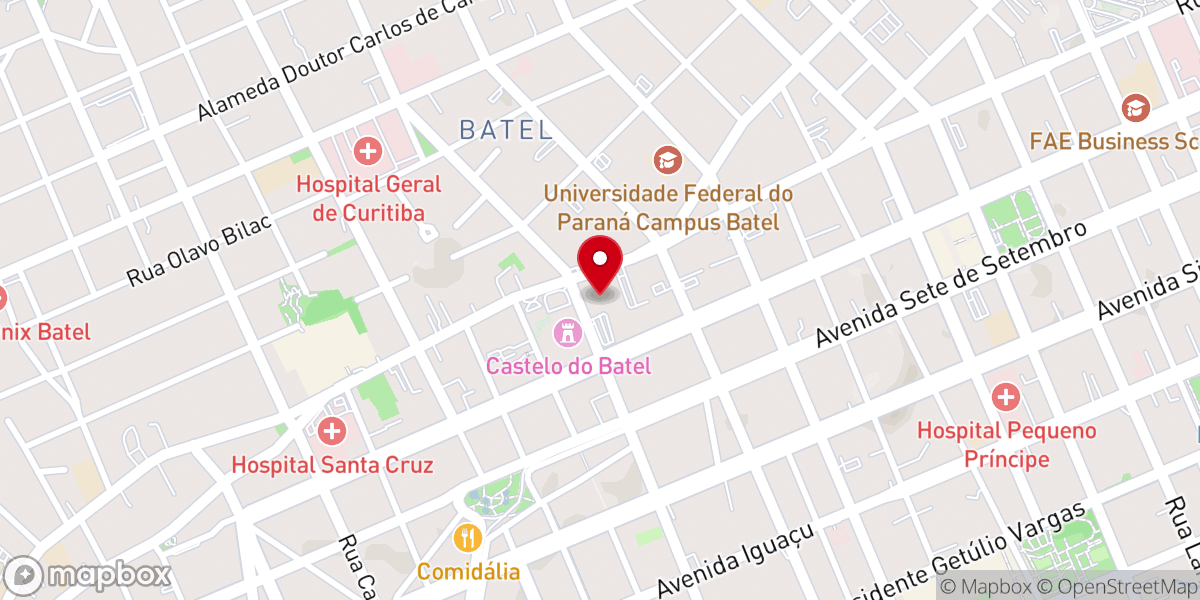 Map showing location of Auditório 2.º Andar PIB Curitiba