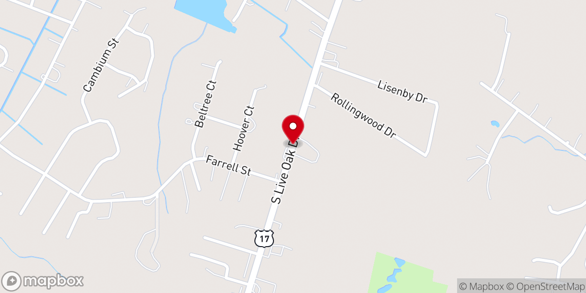 Map showing location of New Beginnings Worship Center