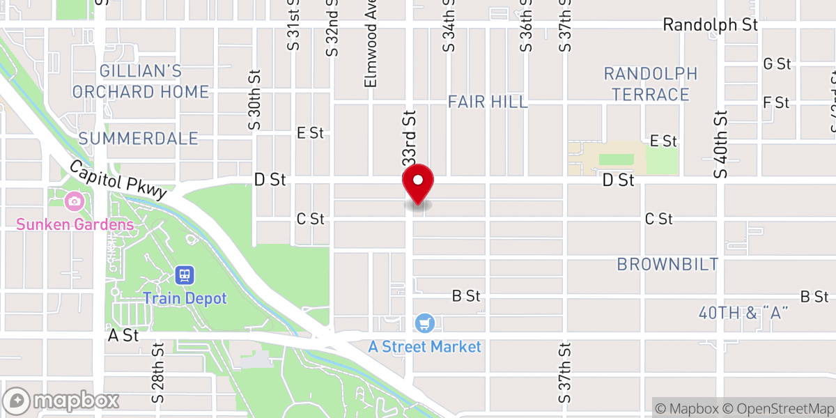 Map showing location of United Latvian Evangelical Lutheran Church