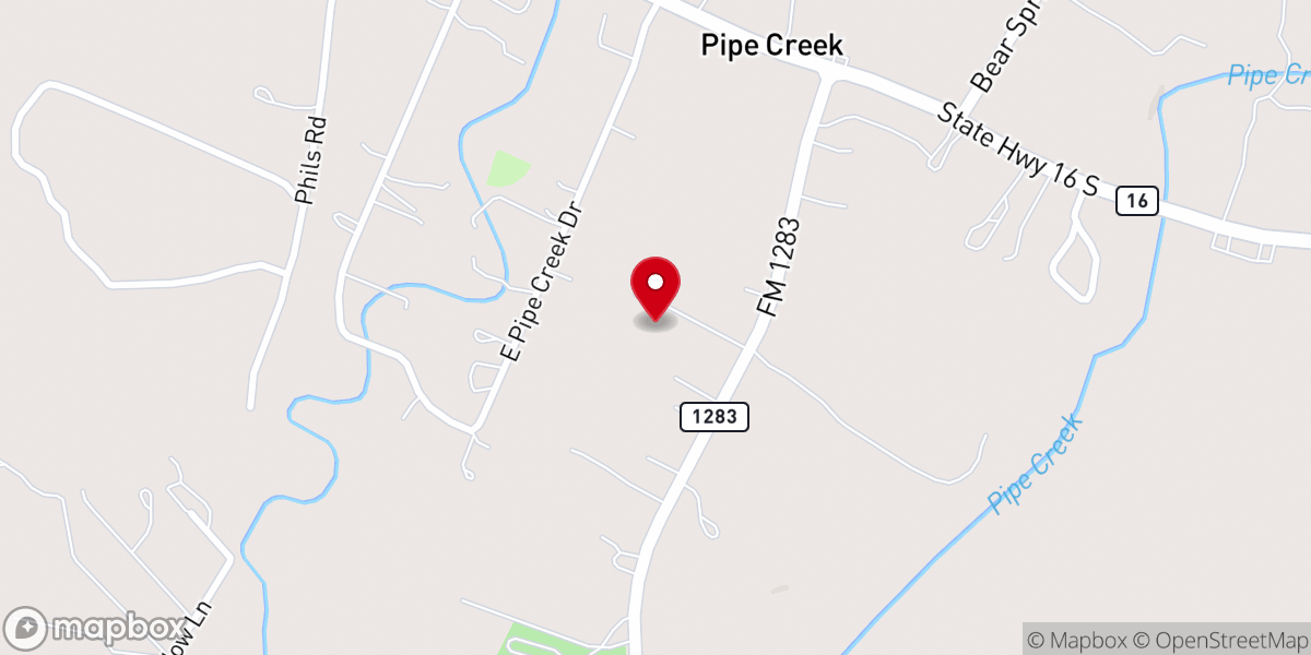 Map showing location of First Baptist Church Pipe Creek