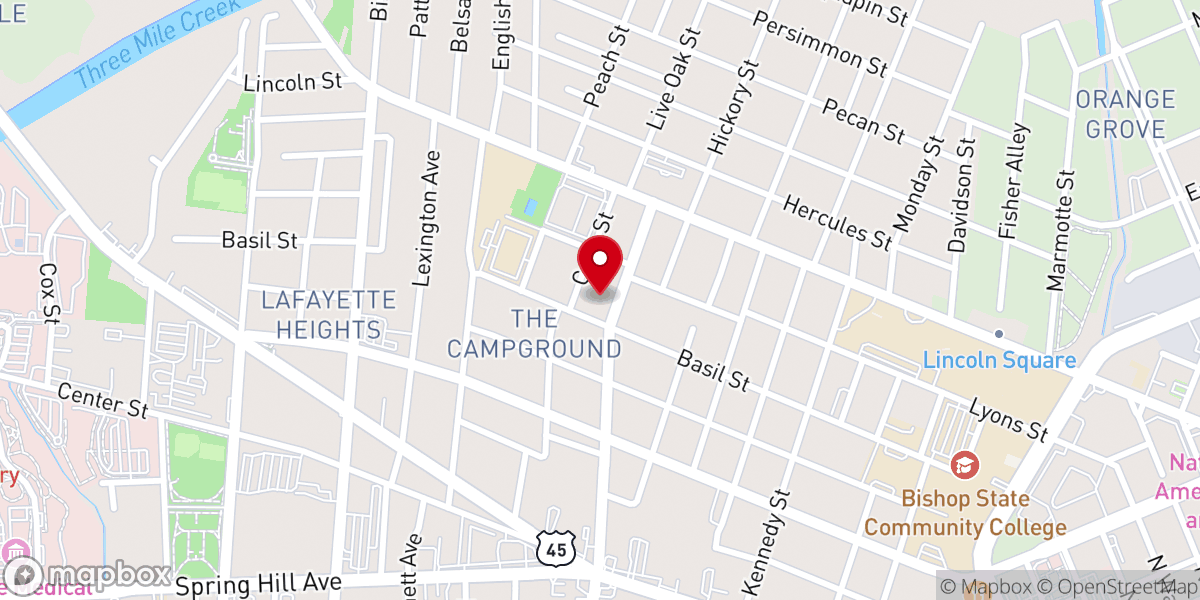 Map showing location of Liberty Missionary Baptist Church