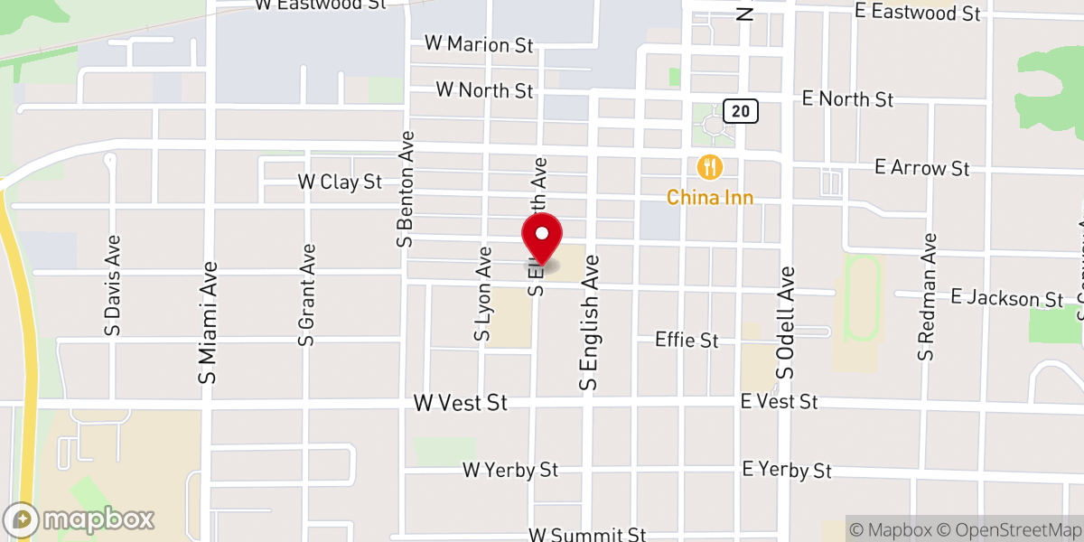 Map showing location of St Peter Church