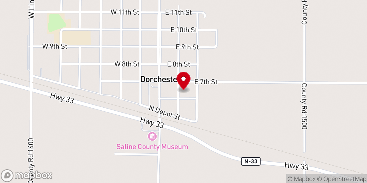 Map showing location of Dorchester United Methodist Church