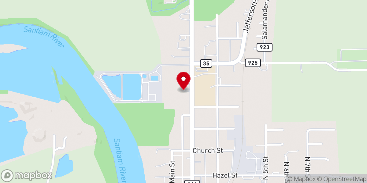 Map showing location of Jefferson Evangelical Church