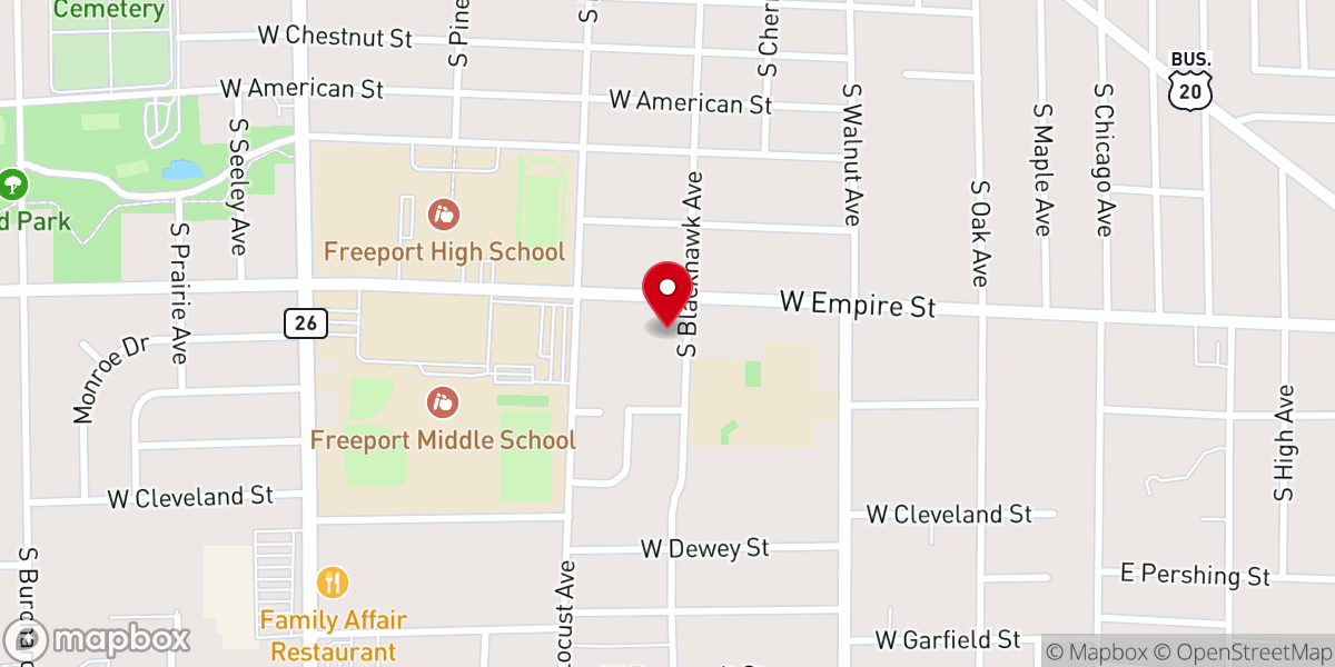 Map showing location of Our Redeemer Lutheran Church