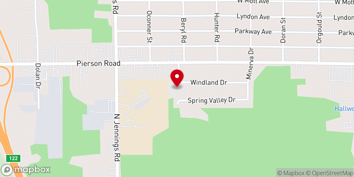 Map showing location of Westwood Heights Free Methodist Church