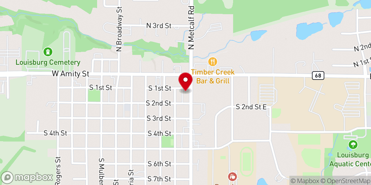 Map showing location of Immaculate conception louisburg ks