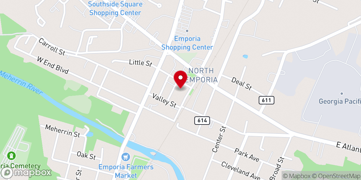 Map showing location of New Hope Worship Center