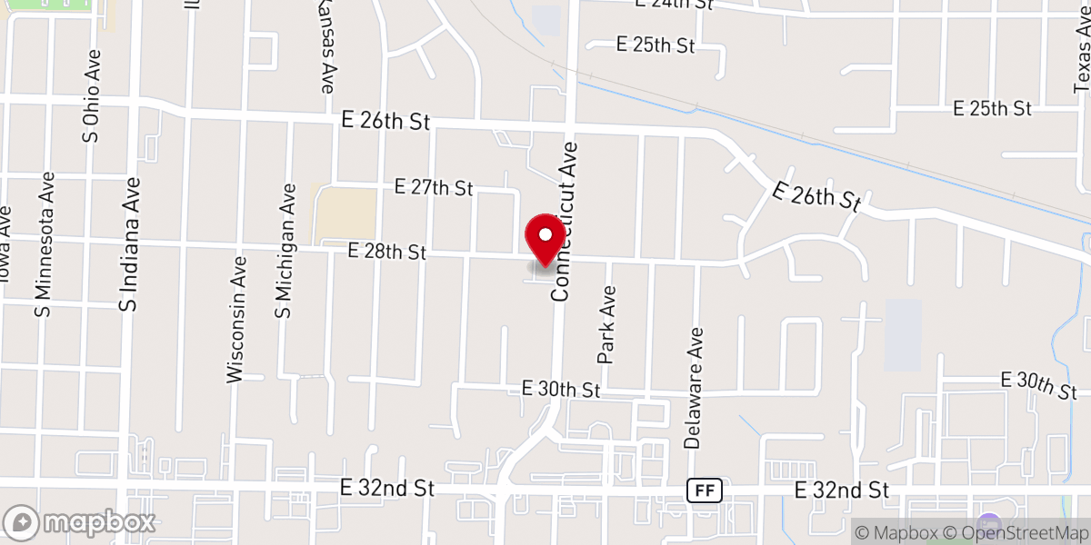 Map showing location of Calvary Church of the Nazarene