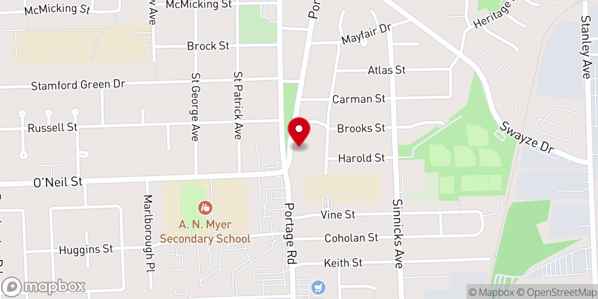 Map showing location of Niagara Falls Christian Ministries