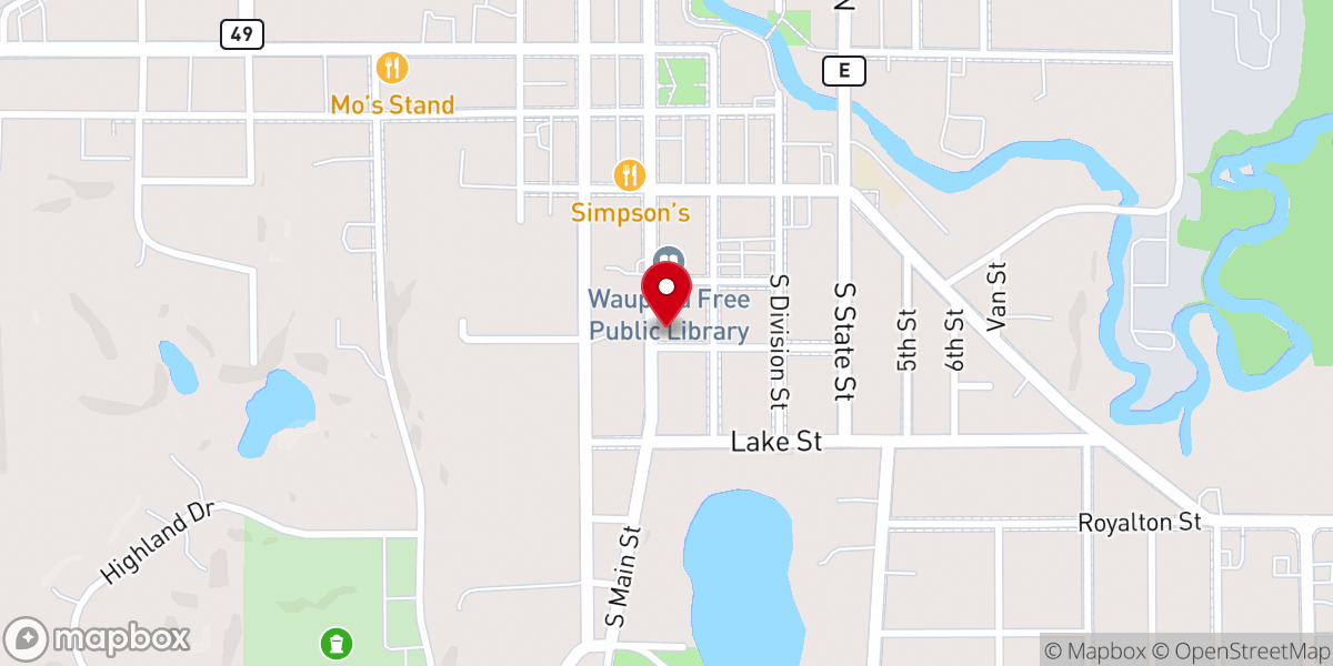 Map showing location of St Mark's Episcopal Church
