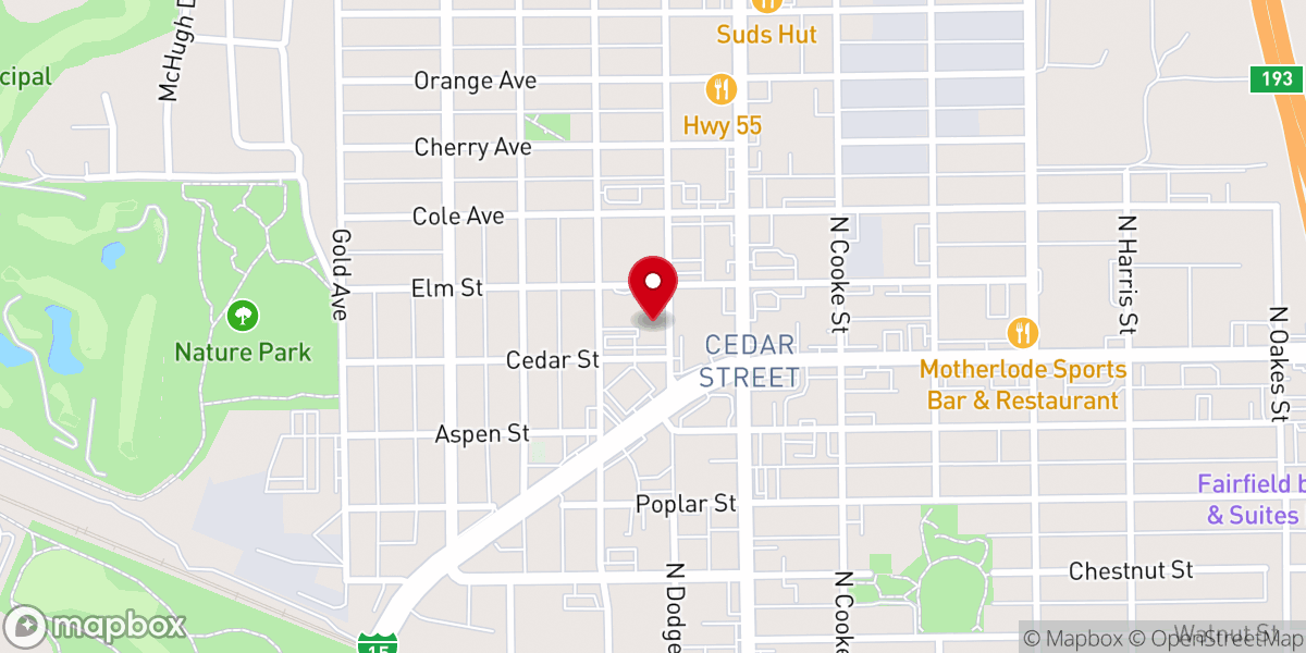 Map showing location of Helena First Assembly of God Church
