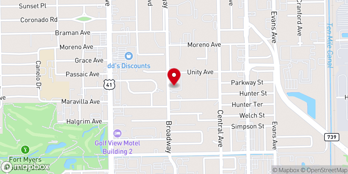 Map showing location of Broadway Community Church