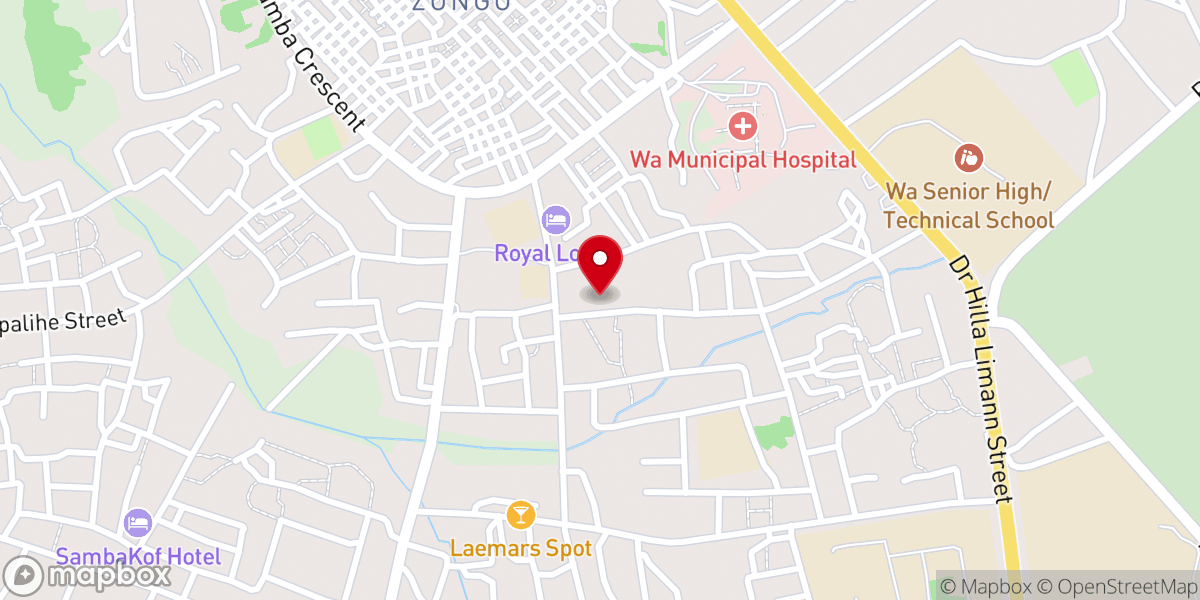 Map showing location of The Church of Pentecost- Kabanye Central