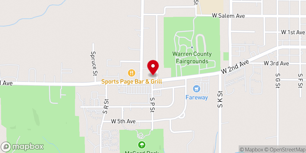 Map showing location of First Assembly of God Church